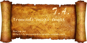 Trencsánszki Anett névjegykártya